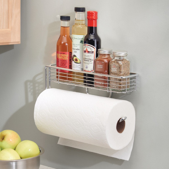 44800ES KAĞIT HAVLULUK VE MALZEME SEPETİ BİRARADA TEZGAH ALTI VE DUVAR MONTAJLI 30x8x13cm - 5