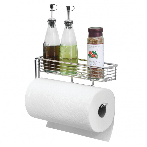 44800ES KAĞIT HAVLULUK VE MALZEME SEPETİ BİRARADA TEZGAH ALTI VE DUVAR MONTAJLI 30x8x13cm - 7