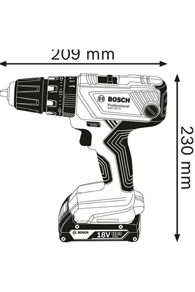 GSB 18 V-21 AKÜLÜ DARBELİ DELME VİDALAMA SOLO - 3
