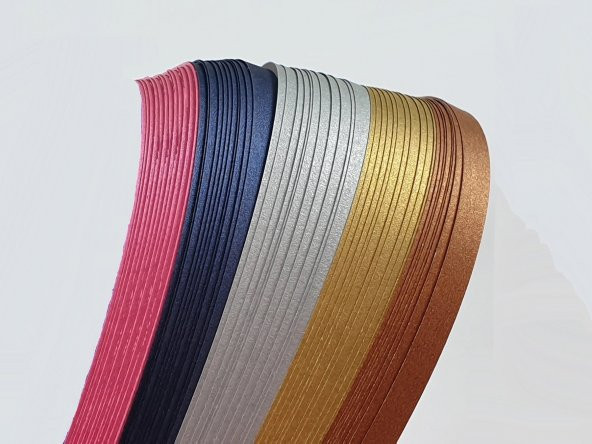 Hayal 5mm 5 Renk Sedef serisi Renkli Quilling Kağıdı - 250li sedefli karışık