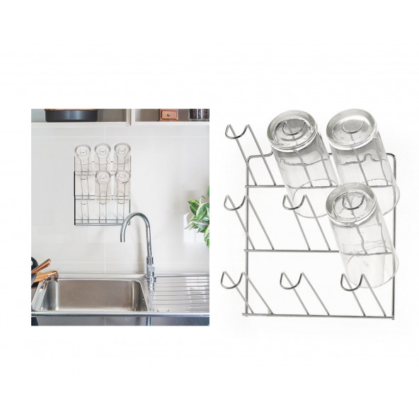 979445-001 BARDAK DÜZENLEYİCİ ASKI VE KURUTMALIK,BULASIKLIK DUVAR MONTE 19x12x24cm