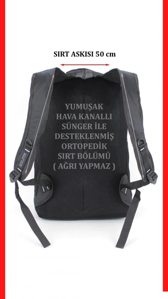 Yarım Dağcı Sırt Çantası 17,3 Laptop Bölmeli Su Geçirmez Kumaş Darbe Emici - 3