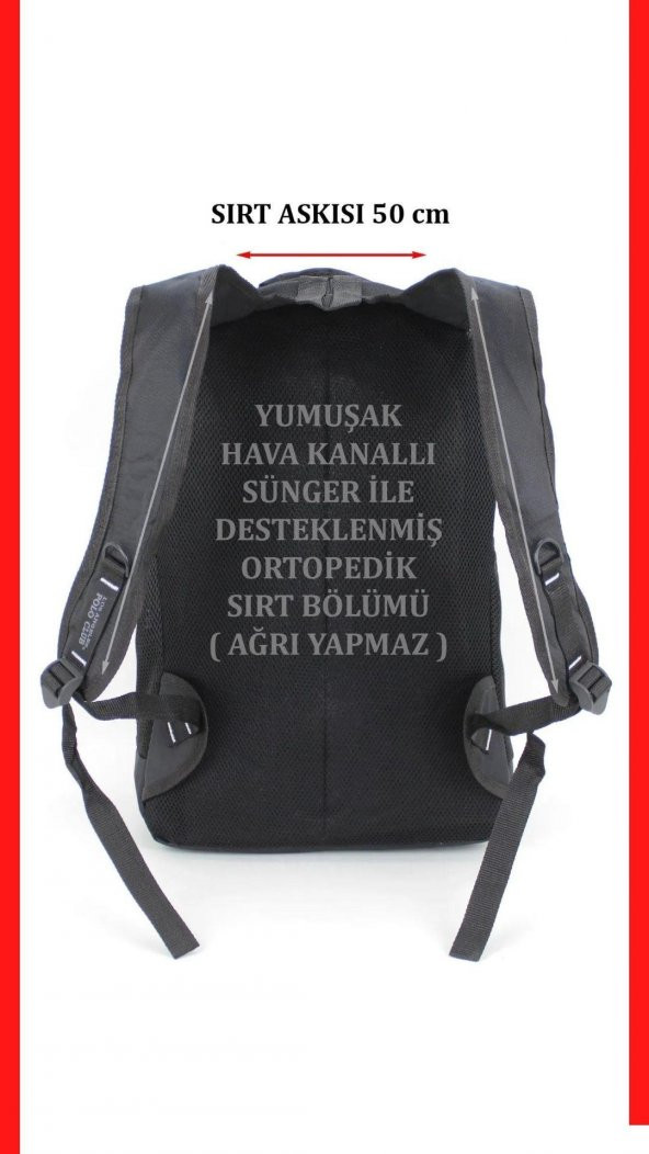 Yarım Dağcı Sırt Çantası 17,3 Laptop Bölmeli Su Geçirmez Kumaş Darbe Emici - 7
