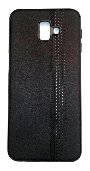 Samsung Galaxy J6 Plus Uyumlu Deri Görünümlü Yumuşak Süet Kılıf Siyah ürün görseli 1