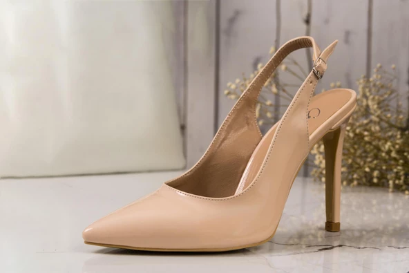 Stiletto Arkası Açık Büyük Numara Bayan Ayakkabısı - 4