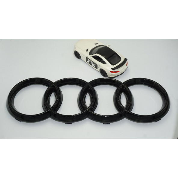 DK Audi A3 A4 A5 A6 Ön Panjur Izgara Halka Parlak Siyah ABS Logo Amblem - 2