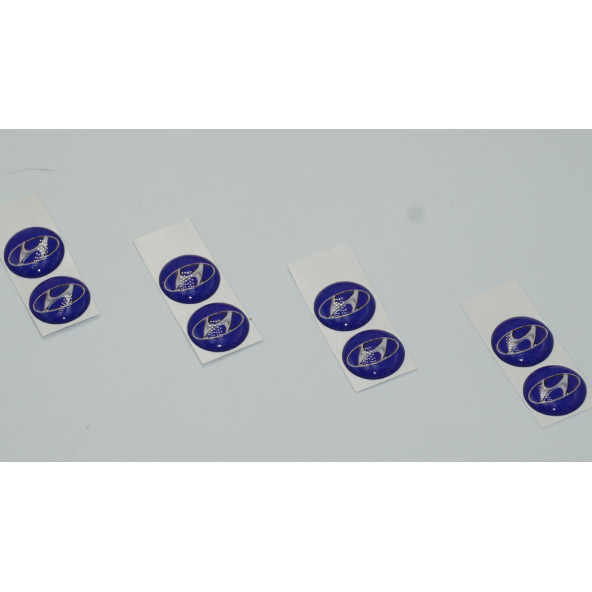 Hyundai Logo Jant Torpido Direksiyon 11mm Damla Sticker Logo Seti - 3