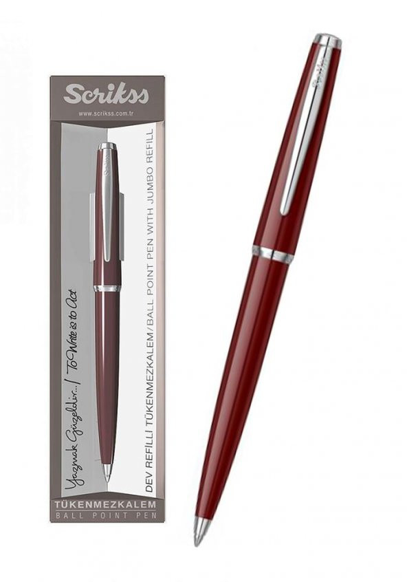 33 Tükenmez Kalem Bordo Kutulu 1 Adet Bordo Vingate Roller Tükenmez Kalem Özel Kutulu