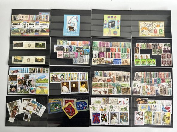 Yabancı Posta Pulu Lotu 1000 Adet B015 - 3