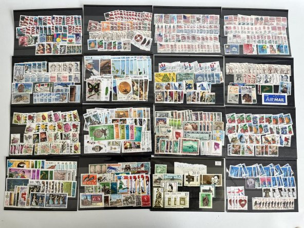 Yabancı Posta Pulu Lotu 1180 Adet B017 - Resim 2