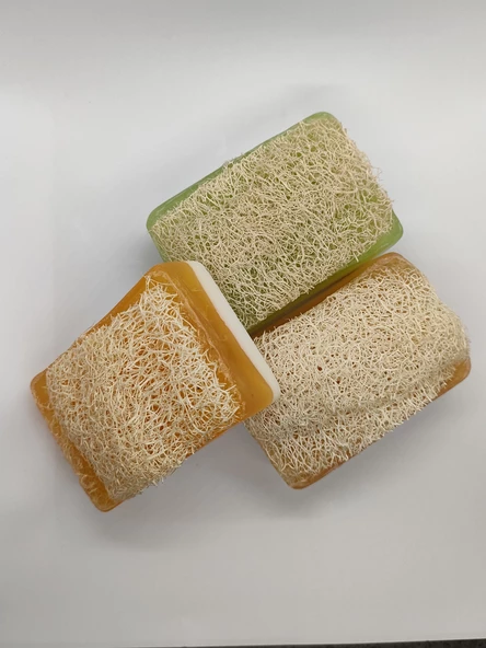 Doğal Kabak Lifli Ballı Eşek Sütü + Keçi Sütü + Aloe Vera 3'lü Sabun - 2