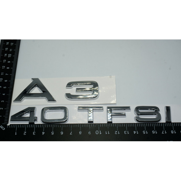 Audi A3 40 TFSi Krom ABS 3M 3D Bagaj Yazı Logo Orjinal Ürün - Resim 4