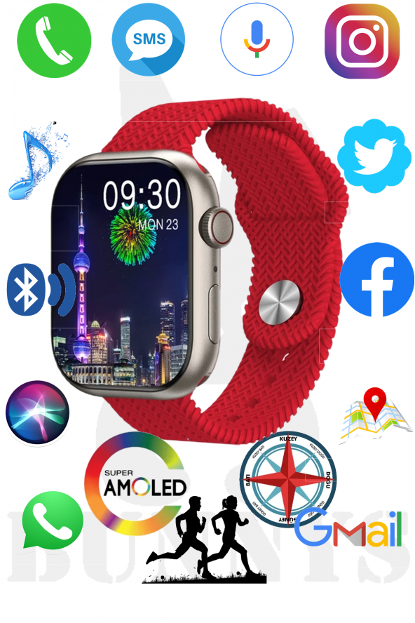 RABBİT STORE Omix X400 Uyumlu Akıllı Saat Konuşma Özellikli Watch 9 PRO 45MM AMOLED EKRAN