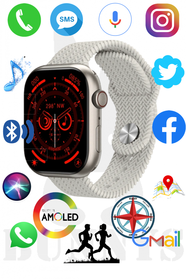 RABBİT STORE Apple iPhone 12 Pro Max Uyumlu Akıllı Saat Konuşma Özellikli Watch 9 45MM AMOLED EKRAN