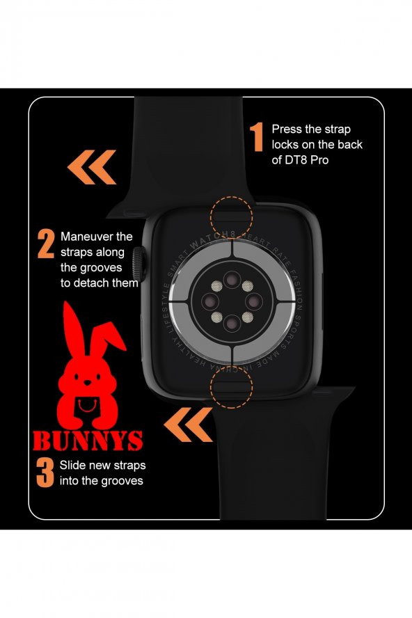 RABBİT STORE Black Shark Uyumlu 45mm Nfc Özellikli Bt Çağrı Destekli Akıllı Saat - Resim 3