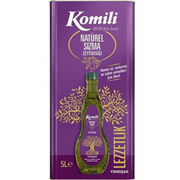 Komili Ege Naturel 5 lt Teneke Sızma Zeytinyağı