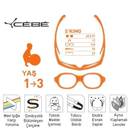 Cebe Skimo Çocuk Gözlük Fuchsia Oranj 2000 Grey CBSKIMO7 - 2