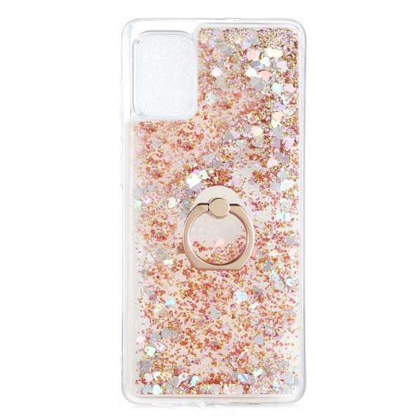 Galaxy A71 Kılıf Zore Milce Simli Pullu Yüzüklü Kılıf - Resim 3