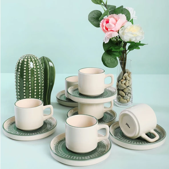 Keramika Keraart Maya Stackable Çay Takımı 12 Parça 6 Kişilik - 20789-98 - 7