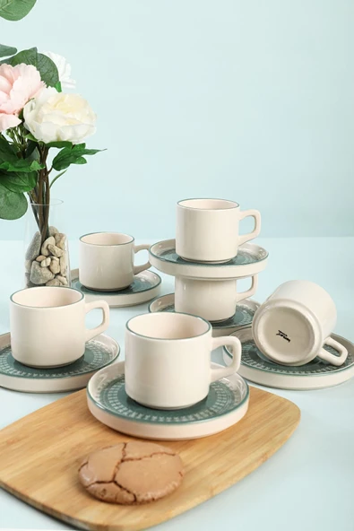 Keramika Keraart Maya Stackable Çay Takımı 12 Parça 6 Kişilik - 20789-98 - Resim 6