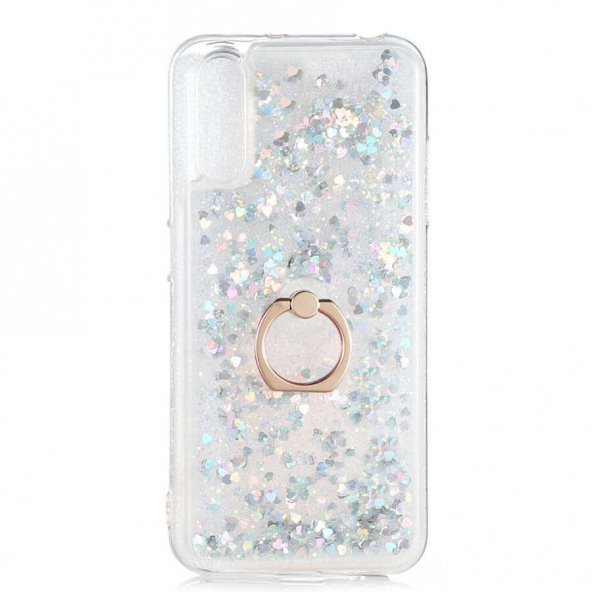 Galaxy A70 Kılıf Zore Milce Simli Pullu Yüzüklü Kılıf - Resim 5