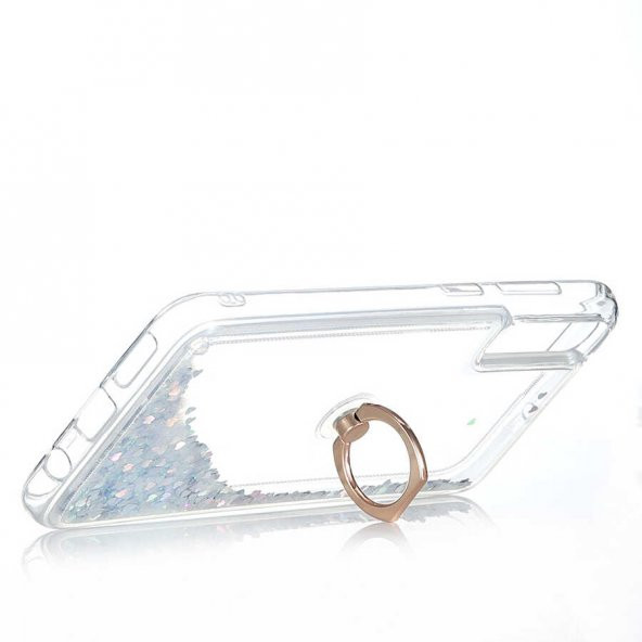 Galaxy A70 Kılıf Zore Milce Simli Pullu Yüzüklü Kılıf - Resim 6