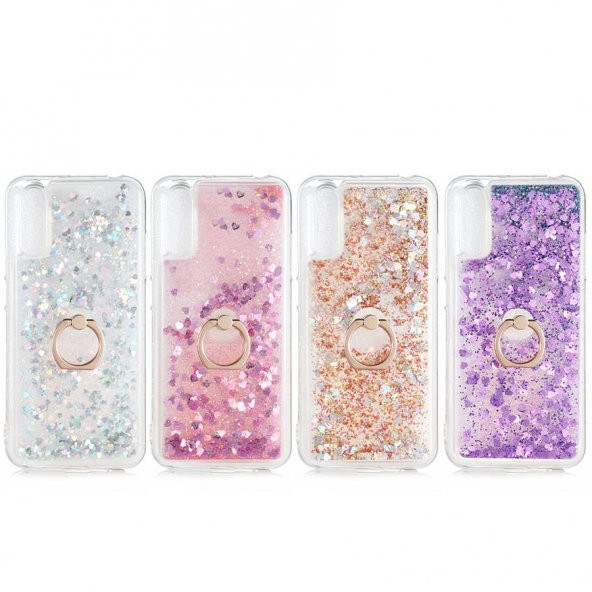 Galaxy A70 Kılıf Zore Milce Simli Pullu Yüzüklü Kılıf - Resim 7