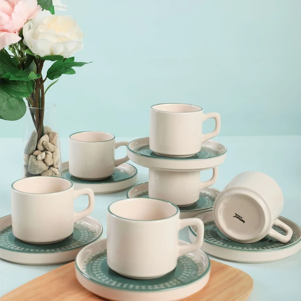Keramika Keraart Maya Stackable Çay Takımı 12 Parça 6 Kişilik - 20789-98 - 8