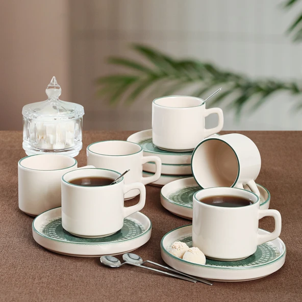 Keramika Keraart Maya Stackable Çay Takımı 12 Parça 6 Kişilik - 20789-98 - 3
