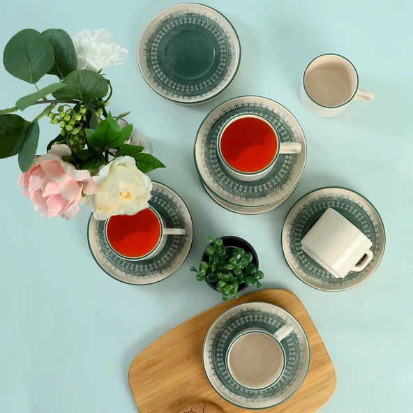 Keramika Keraart Maya Stackable Çay Takımı 12 Parça 6 Kişilik - 20789-98 - 10