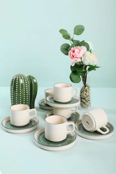 Keramika Keraart Maya Stackable Çay Takımı 12 Parça 6 Kişilik - 20789-98 - Resim 5