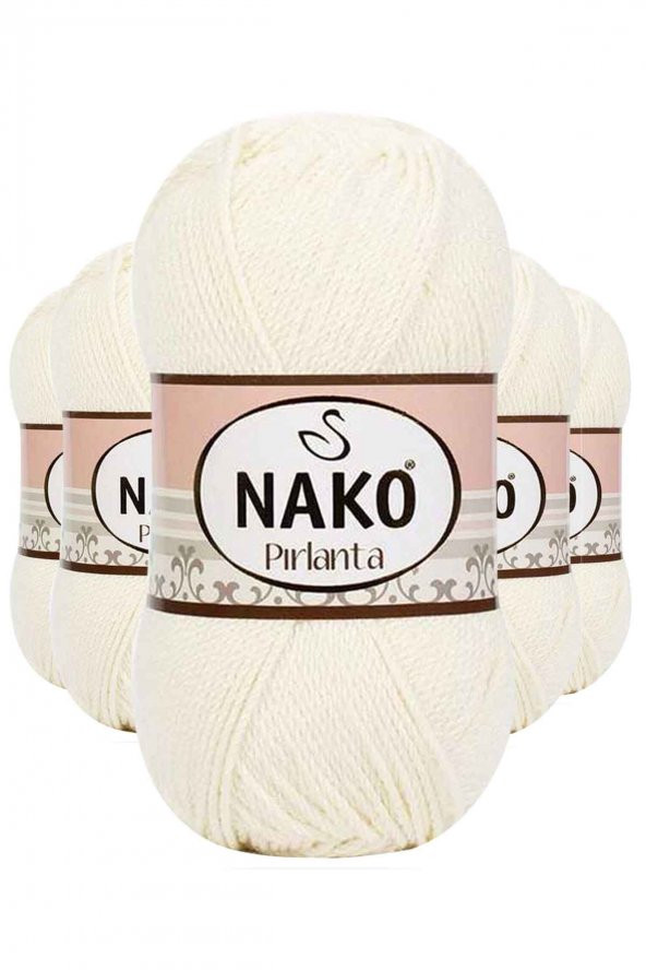 5 Adet Pırlanta Amigurumi El Örgü İpi Yünü Ekru 300