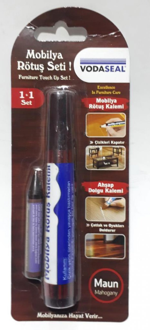 Maun Rengi 1+1 Dolgu Kalemi Hediyeli 1 adet Mobilya Rötuş Kalemi Vodaseal Kalem Mobilyada Sıfır Hata - 3