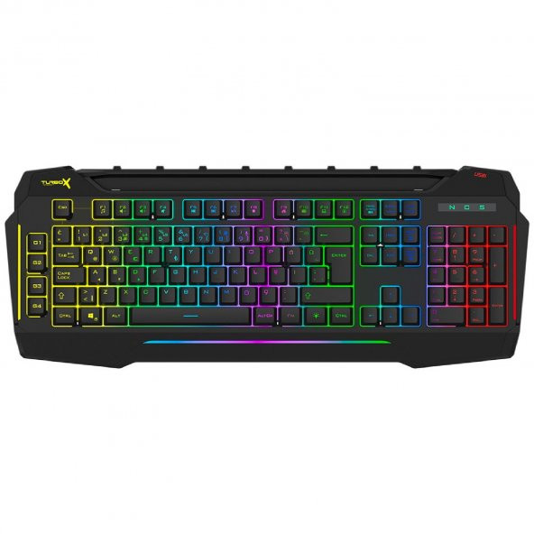 Turbox Giantpeak USB Kablolu Rgb Makro Gaming Klavye Standart Q Sese Duyarlı RGB Işıklı Macrolu Telefon Tutacaklı