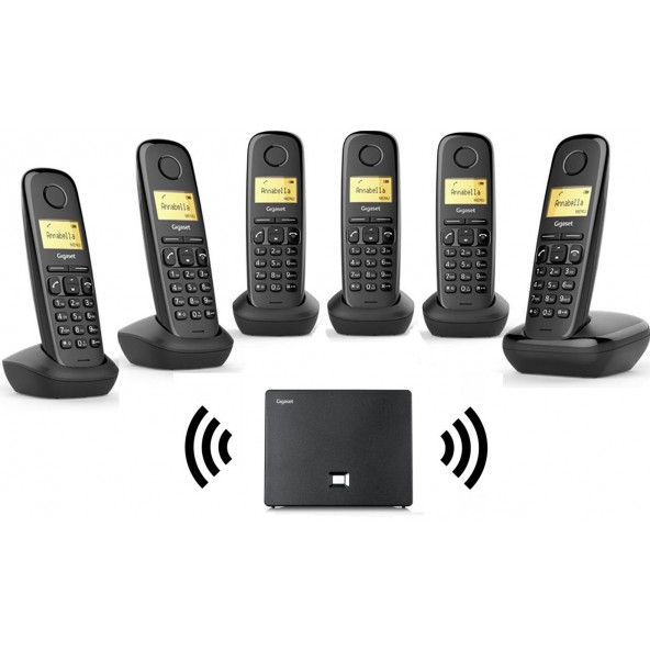 Gigaset 6 Dahili Dect Telsiz Kablosuz Telefon Santrali Siyah ürün görseli 1