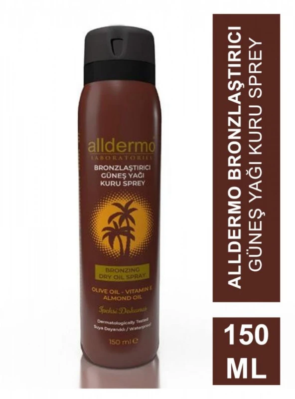 ALLDERMO BRONZLAŞTIRICI GÜNEŞ YAĞI KURU SPREY DRY OİL 150 ML
