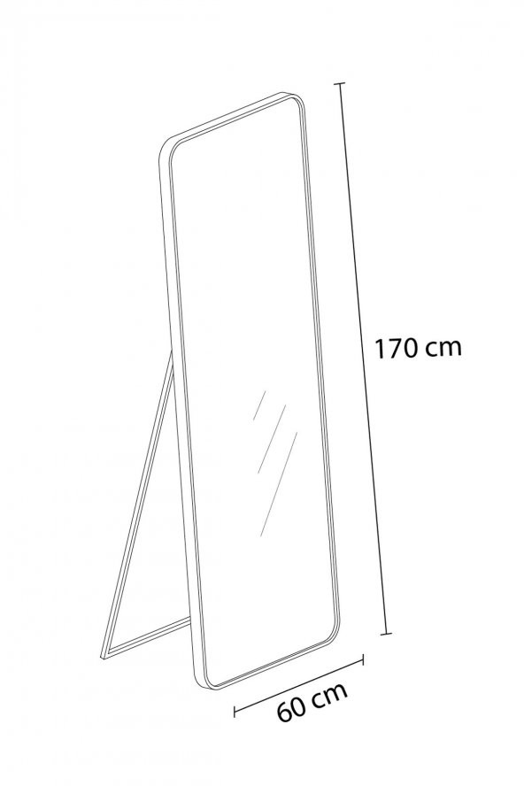 Rovena Lia Oval Kesimli Metal Ayaklı Boy Aynası - 3