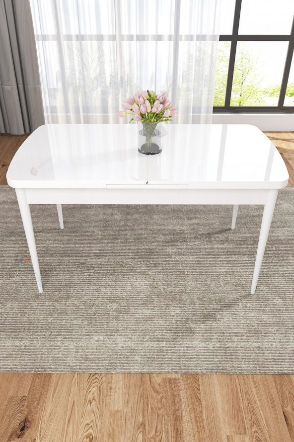 Rovena Zayn Beyaz 80x132 Açılır Mutfak Masası 6 Sandalye