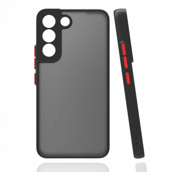 Galaxy S22 Kılıf Zore Hux Düğme ve Kapak Zıt Renk Kılıf - Resim 2