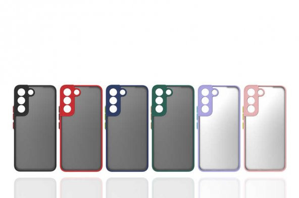Galaxy S22 Kılıf Zore Hux Düğme ve Kapak Zıt Renk Kılıf - Resim 8