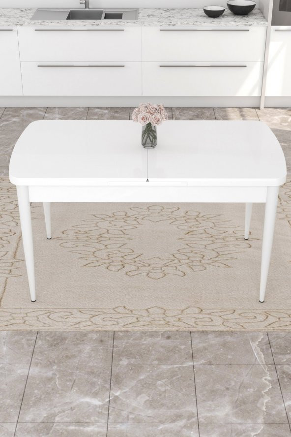 Rovena Zara Beyaz 80x132 Mdf Açılabilir Mutfak Masası Takımı 6 Adet Sandalye - 3