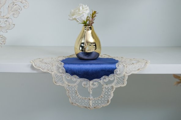 Finezza Öykü Aplikeli Güpürlü Kadife Lila Salon Takımı 5 Parça-1454 - Resim 2