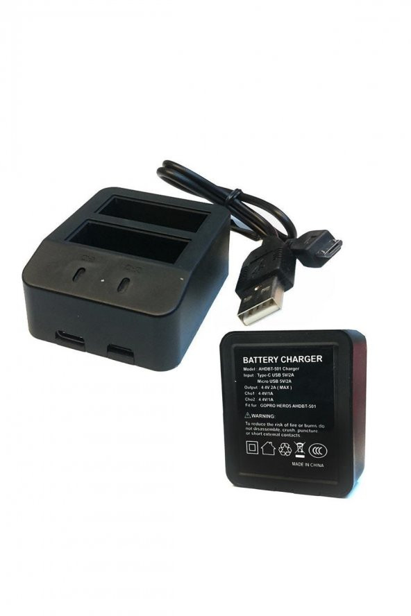 SANGER Hero 8 Black Çiftli Şarj Cihazı - 1