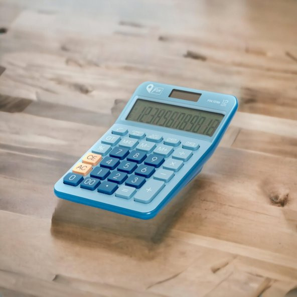 Pin 12 Hane Mavi Masaüstü Hesap Makinesi PİN 101M - 2