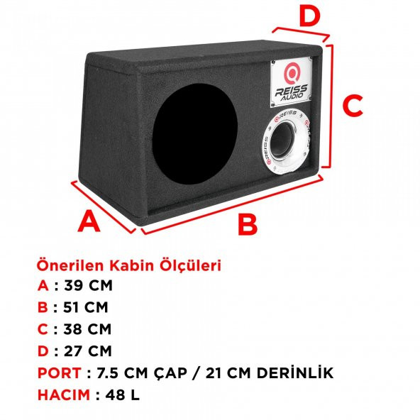 Reiss Auido Rs-gh12 30 Cm Subwoofer Bas 1400 Watt Maximum Power - 4