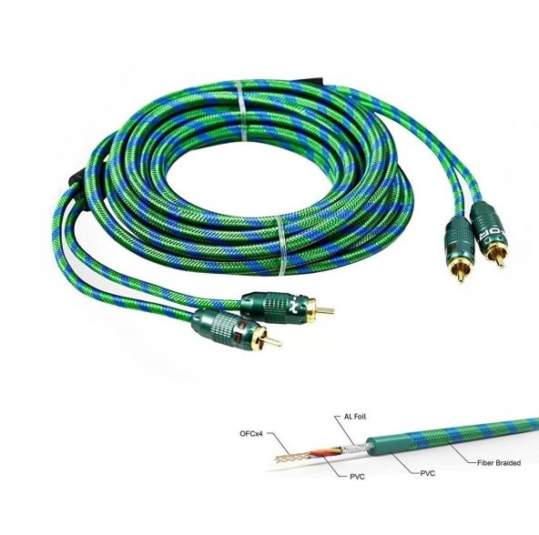 For-X Fr-x Anfi Kablo 2rca 2rca 5 Metre Bakır X-1122g - 1