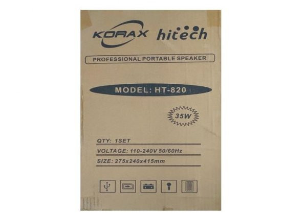 KORAX HİTECH HT-820 35W MİKROFONLU USB/SD BLUETOOTH TOPLANTI ANFİSİ - 5