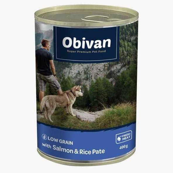 Obivan Düşük Tahıllı Somonlu Pirinçli Köpek Konservesi 400 Gr