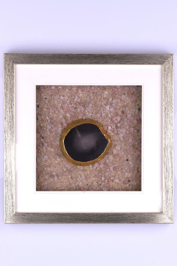 Pembe Kuvars - Akik Doğal Taş Ağaç Tablo ürün görseli