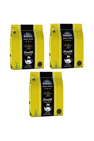 Karali Premium Demlik Poşet Siyah Çay 25li 3 Adet